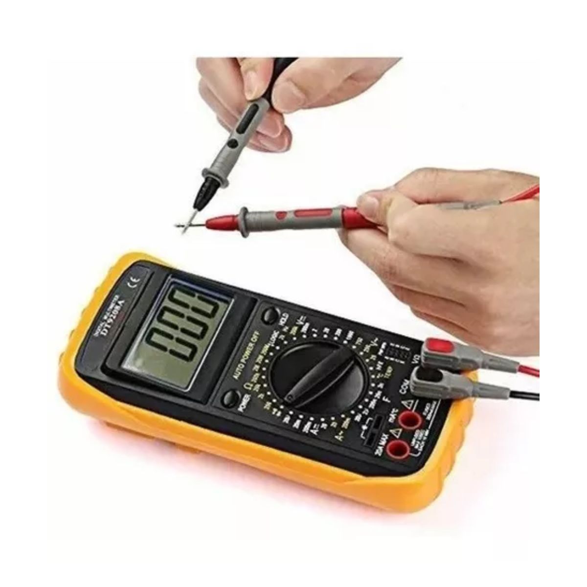 Kit Punta Multimetro Digital Prueba Cable Universal 20amp Gris/Negro/Rojo