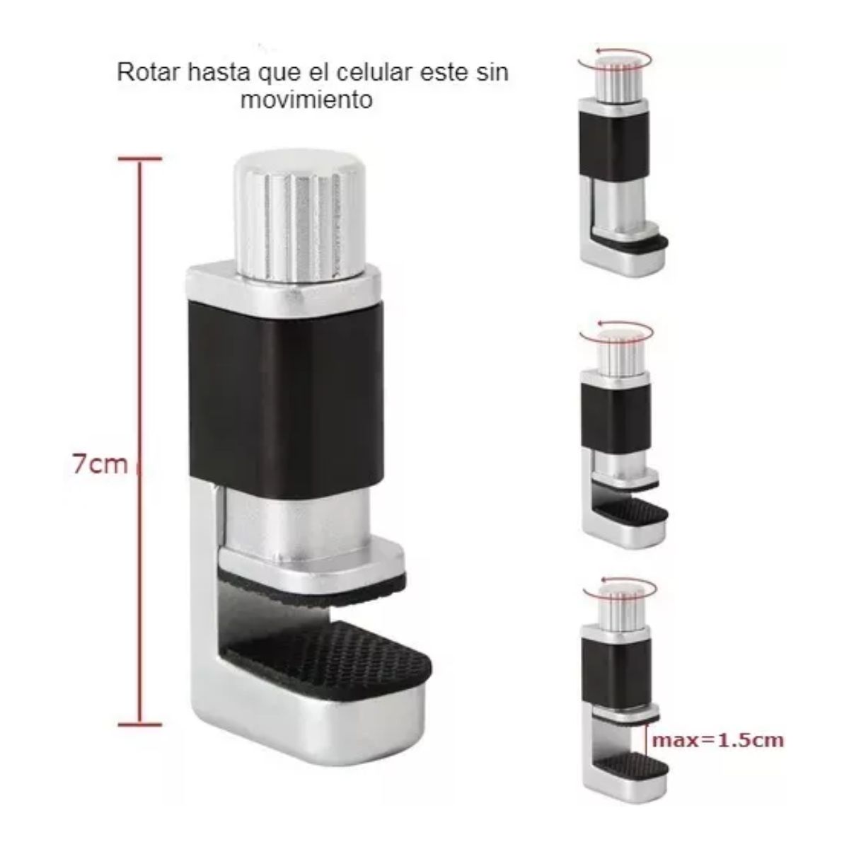 Pinzas Metal Pantalla Celular Clip Sujetadora Prensa Touch 4 Pzs Plata/Negro