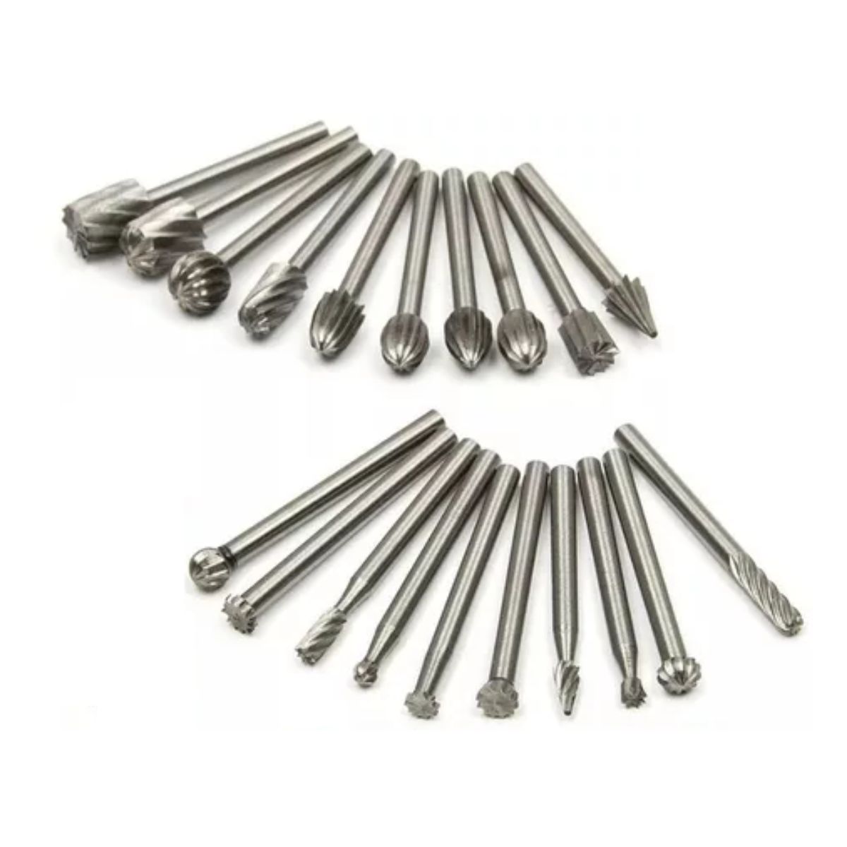  Kit Fresas Para Madera Carburo Para Dremel Mototool 20 Pzs, Plata 