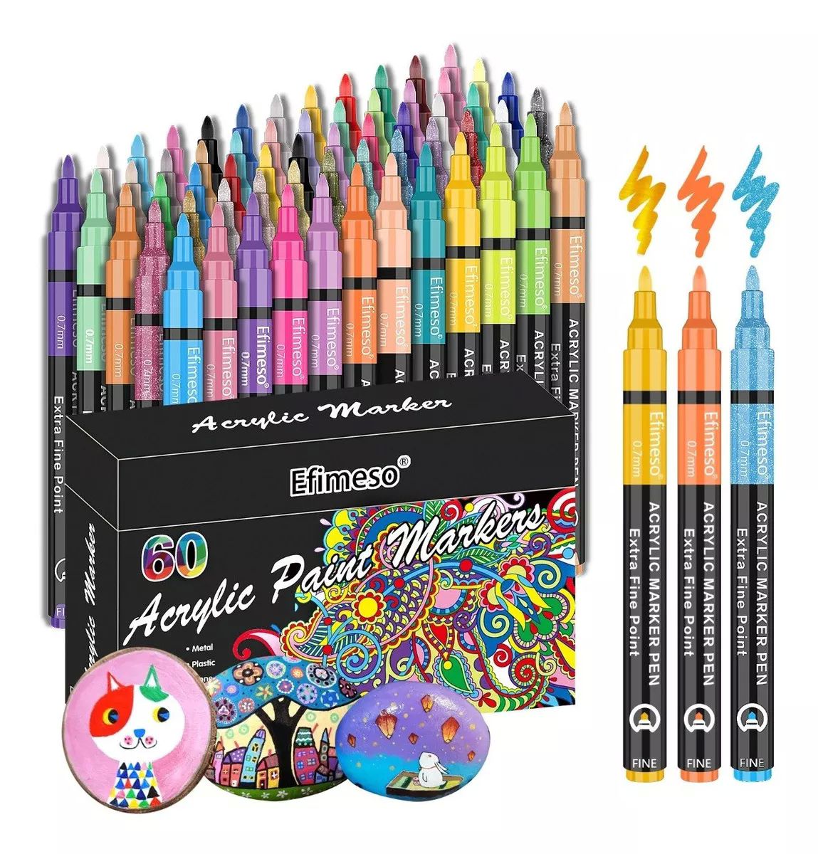 60 Plumones Punta Pincel Brush Pintura Acrilica Tipo Posca