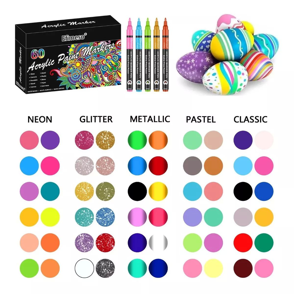 60 Plumones Punta Pincel Brush Pintura Acrilica Tipo Posca