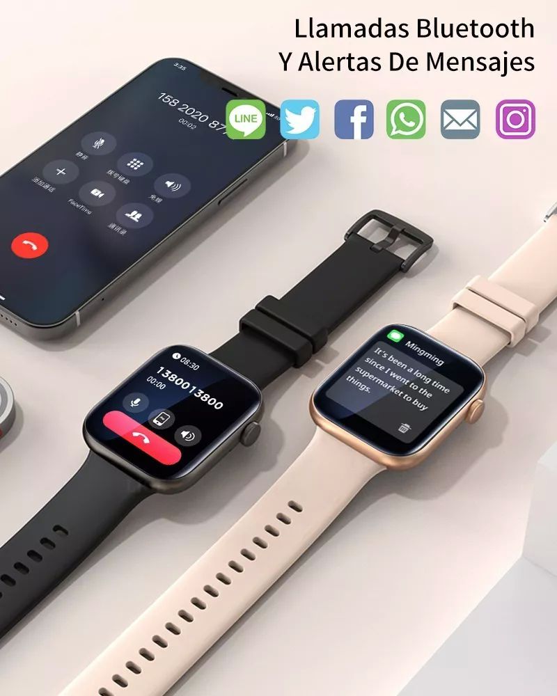 Reloj Inteligente Mujer Smart Watch P45 Bluetooth Call 1.81 color ROSA