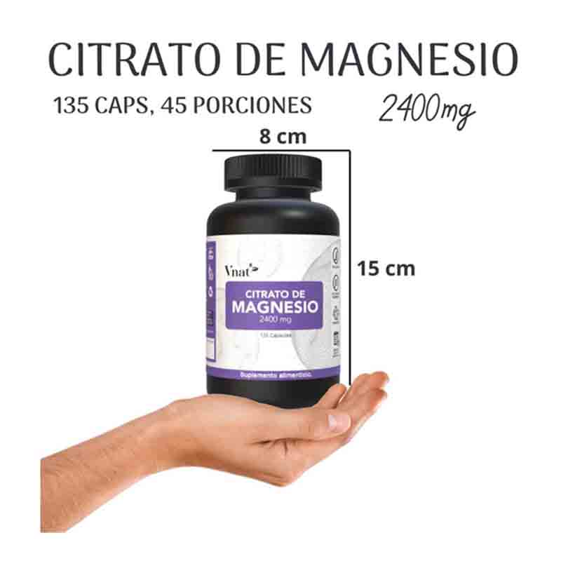 Citrato de Magnesio 2400mg Vnat 135 capsulas Magnesium Citrate