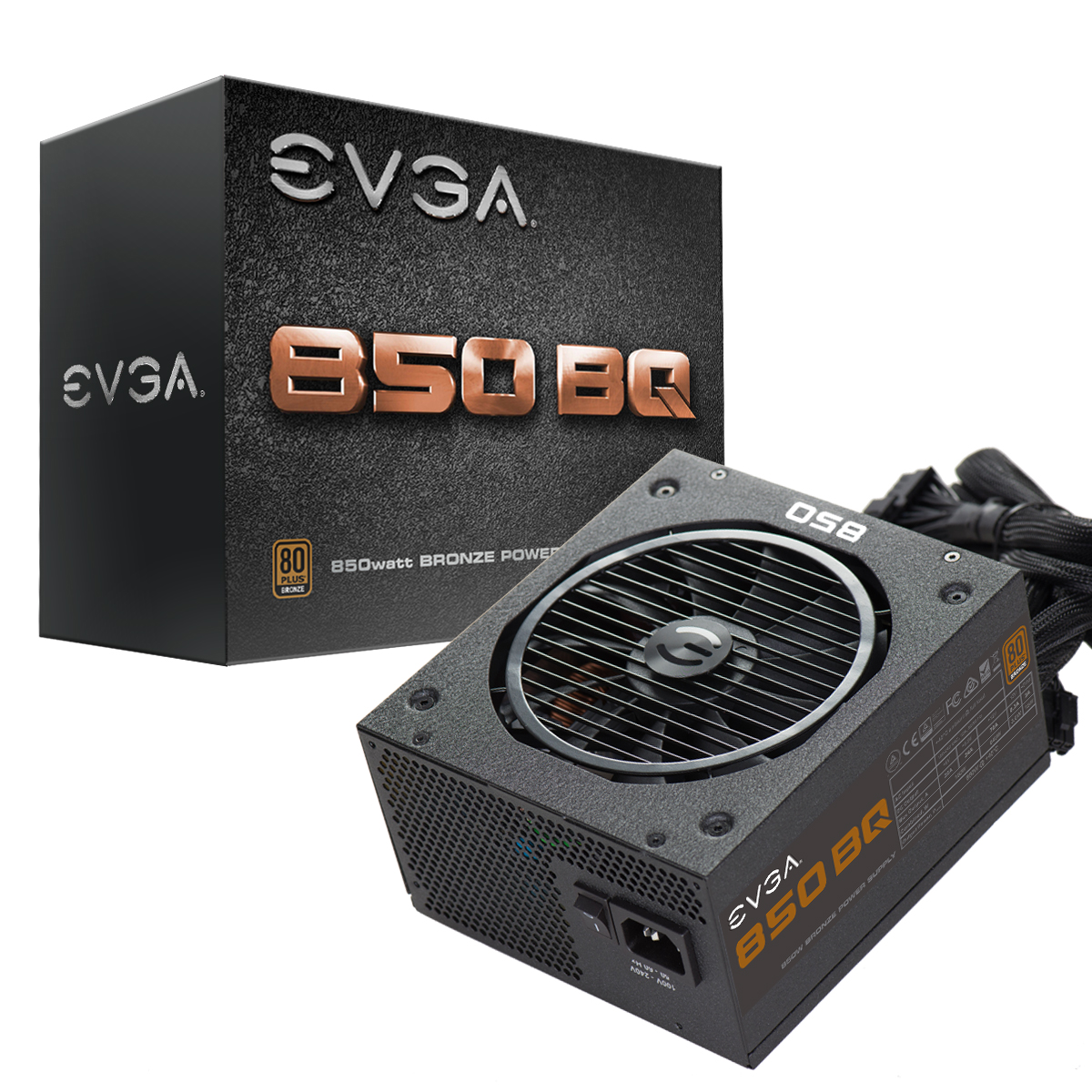 Fuente de Poder EVGA 850 BQ 80 PLUS Bronze, ATX, 24-pin ATX, 850W