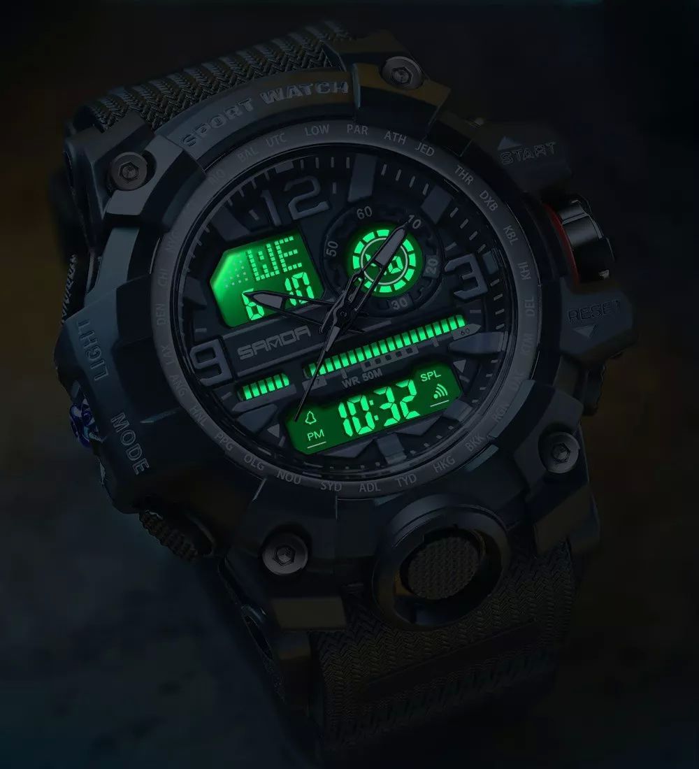 Reloj Sanda 3133 Hombres Digital Moda Deportiva Impermeable color AZUL