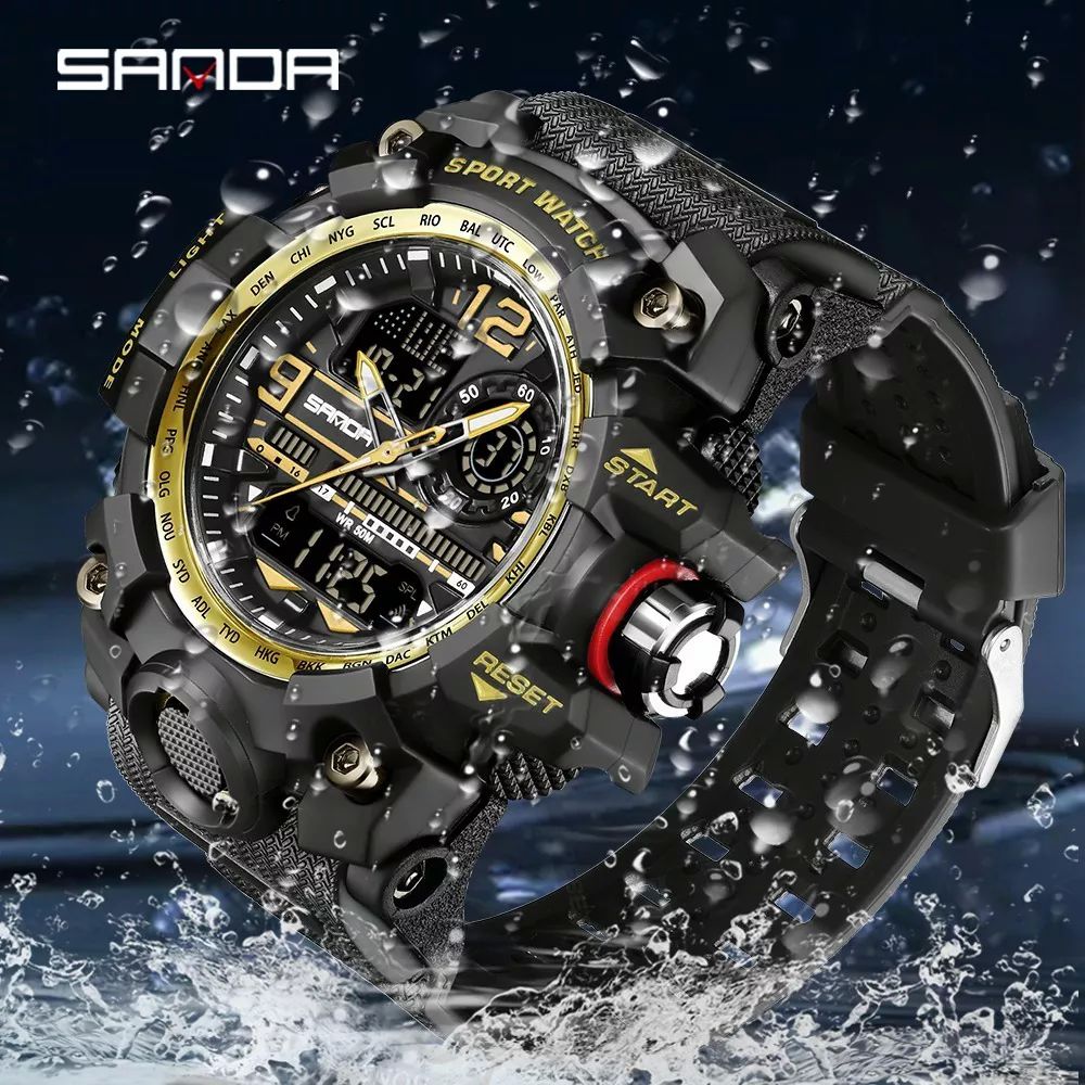 Reloj Sanda 3133 Hombres Digital Moda Deportiva Impermeable color AZUL