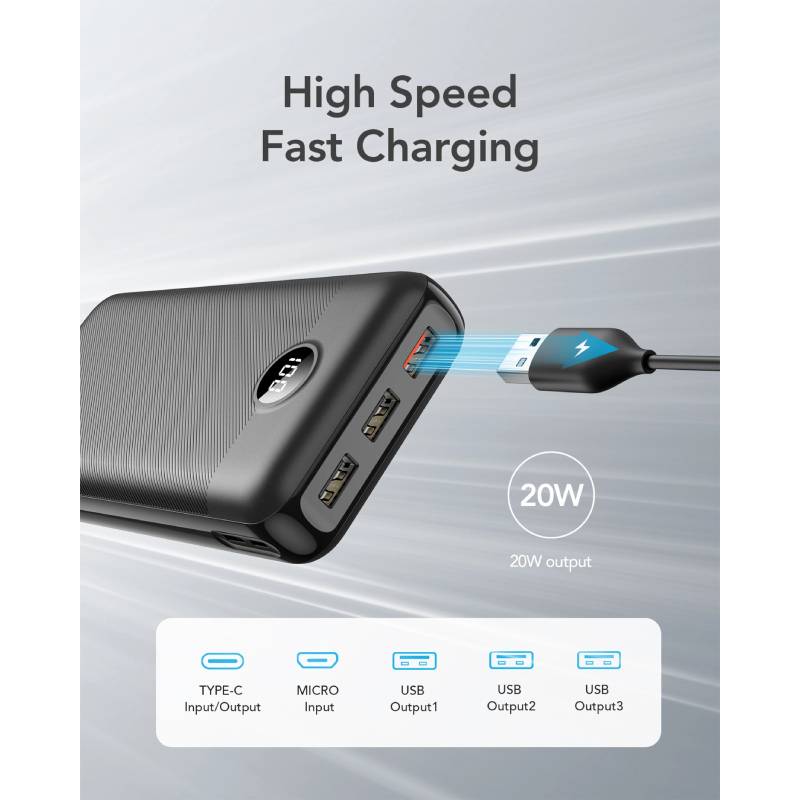 Power Bank VEGER 30000 mAh 20W Carga rápida