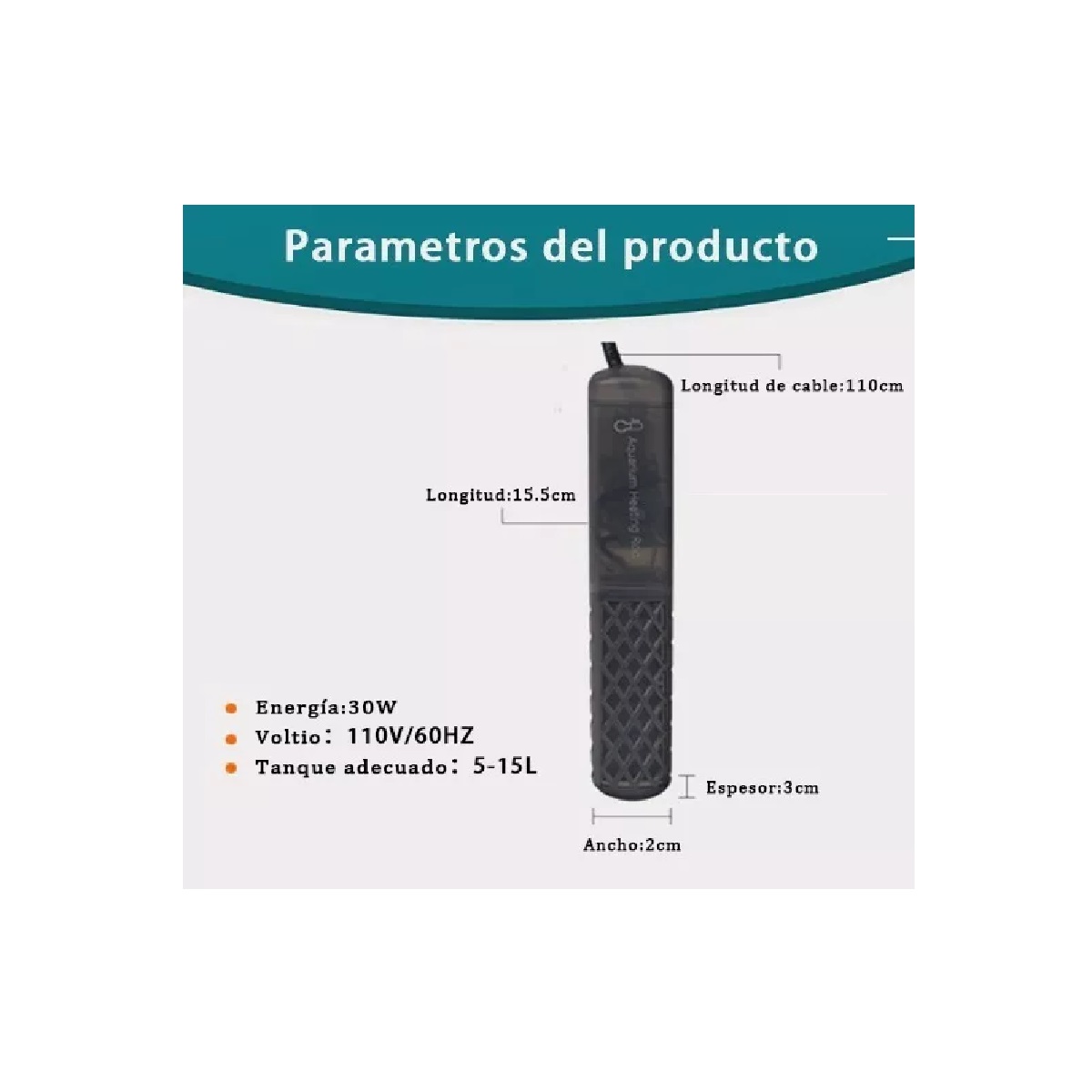 Termostato Calentador Acuario Pecera 30w 26c Calentador