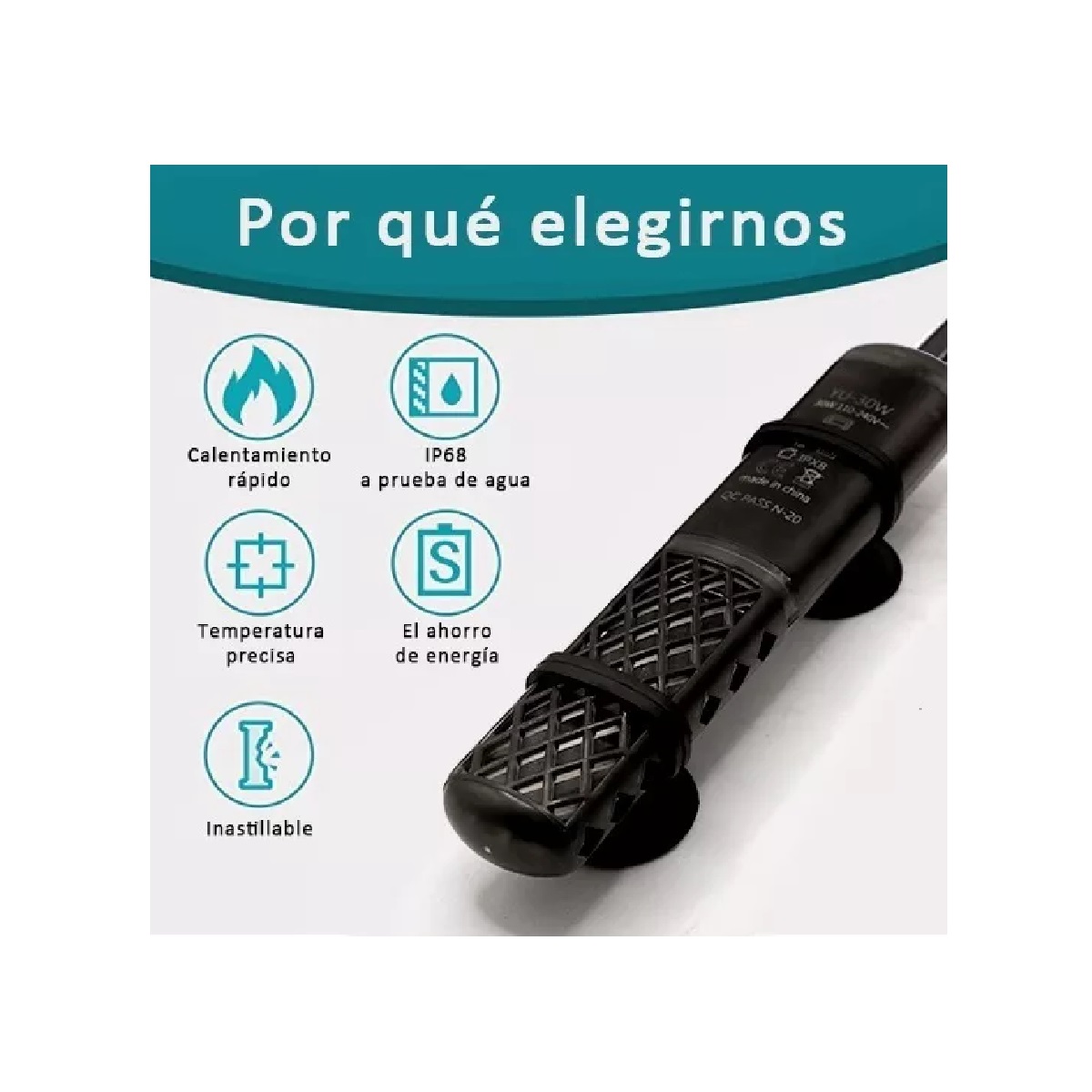 Termostato Calentador Acuario Pecera 30w 26c Calentador