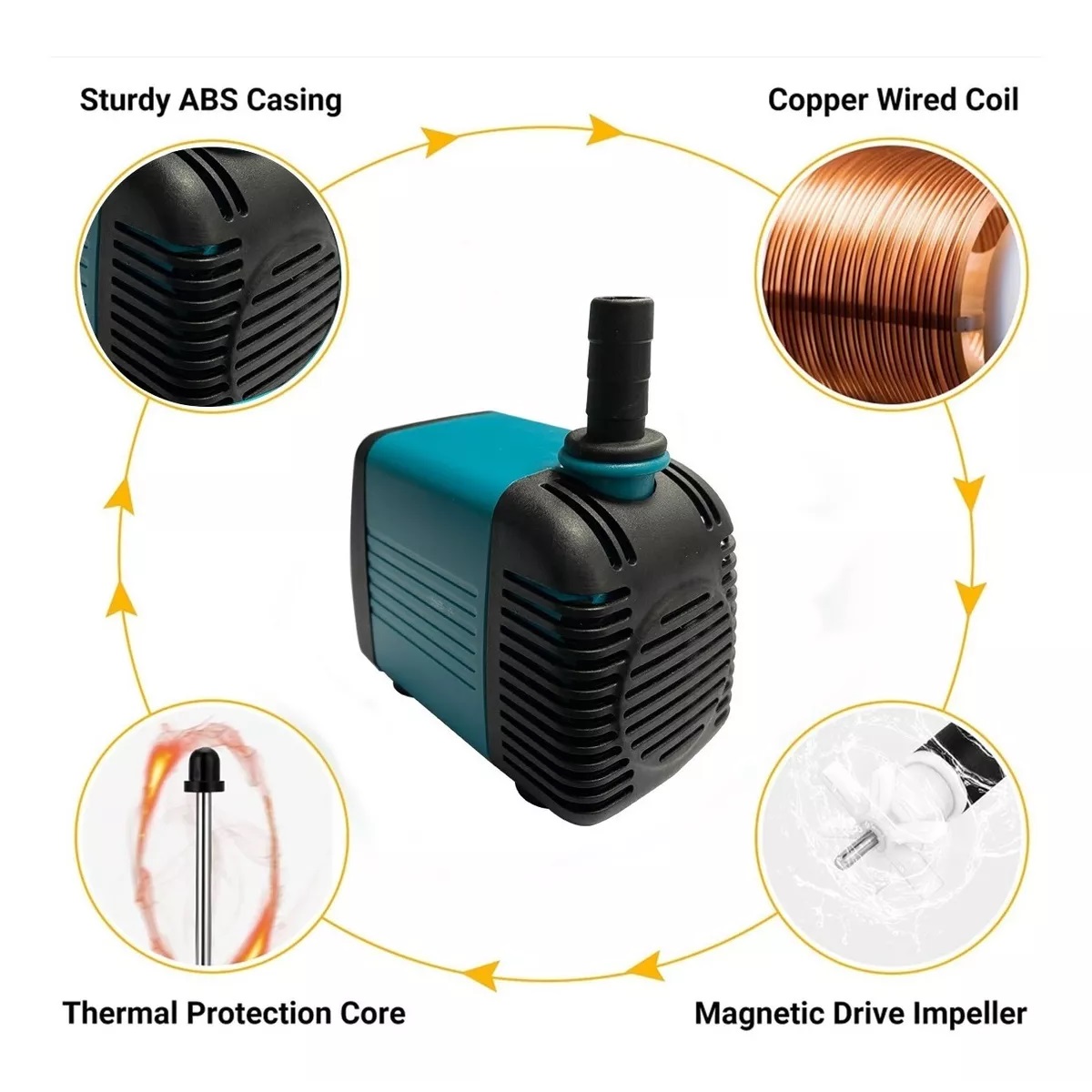 Bomba De Agua Sumergible Fuente Pecera Acuario 2,2 M 1200l/h