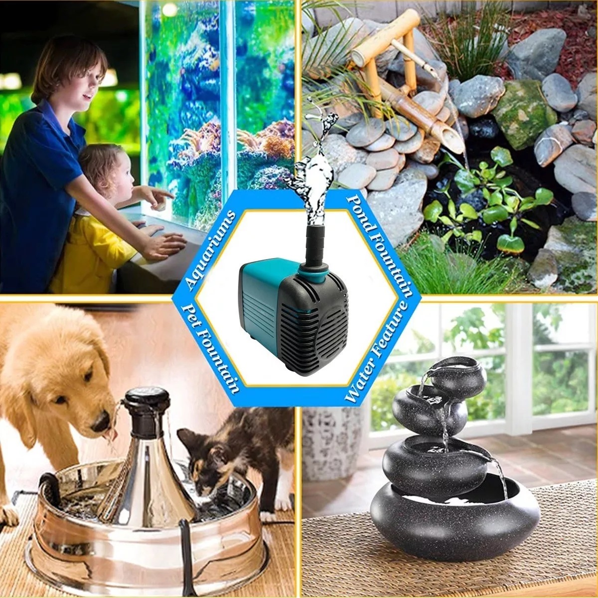 Bomba De Agua Sumergible Fuente Pecera Acuario 2,2 M 1200l/h