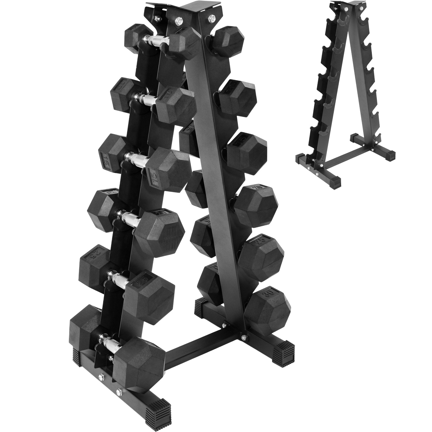 Rack 12 Pesas Hexagonales Mancuernas 5-30 Lb Soporte Estante