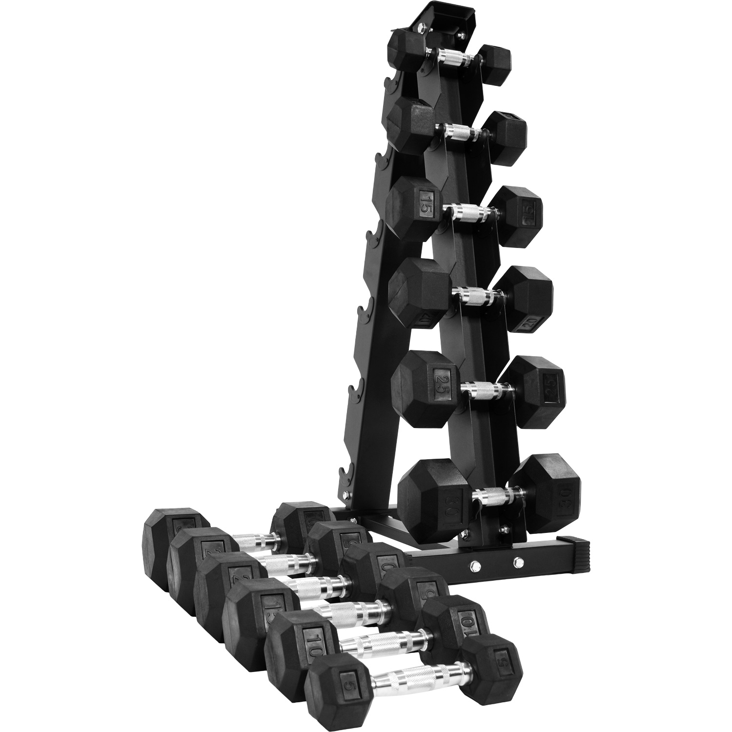 Rack 12 Pesas Hexagonales Mancuernas 5-30 Lb Soporte Estante
