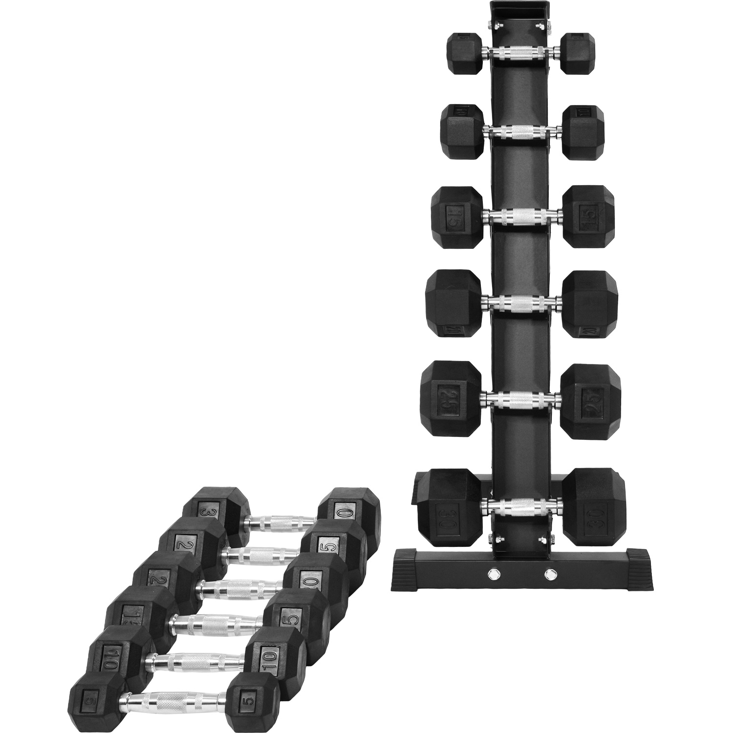 Rack 12 Pesas Hexagonales Mancuernas 5-30 Lb Soporte Estante