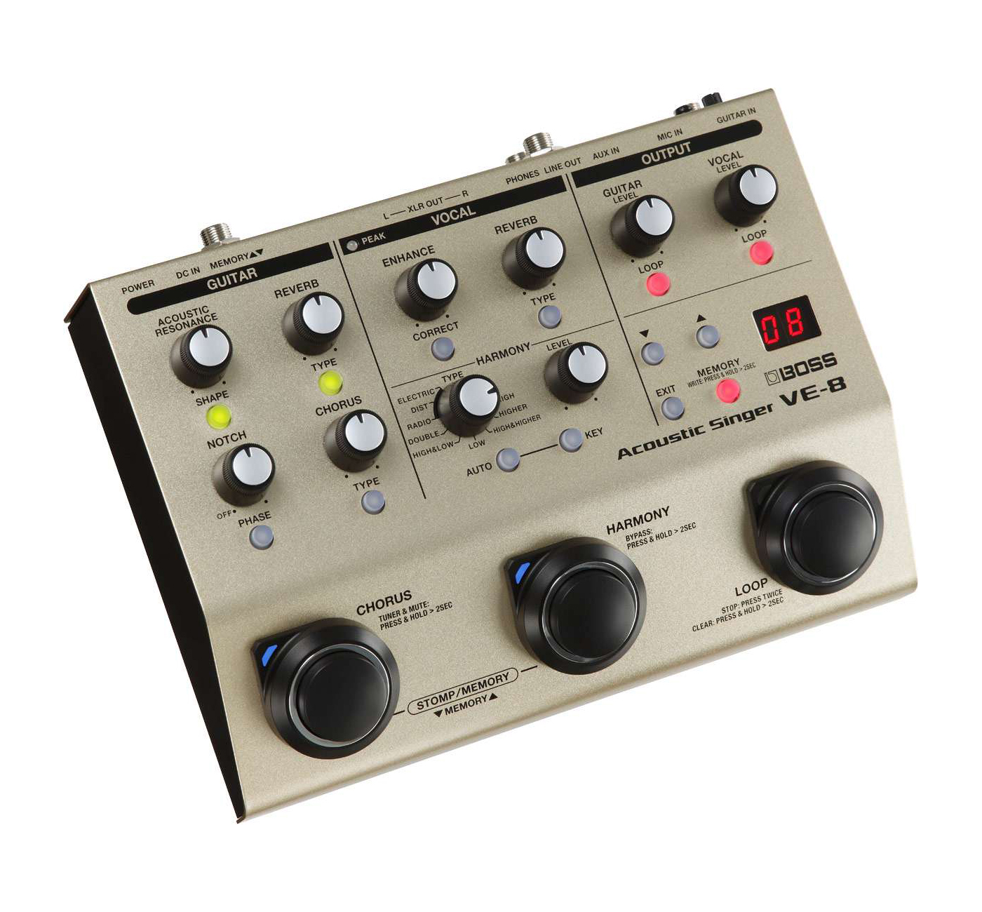 Procesador de Voz y Efectos Boss VE-8 P/Músicos