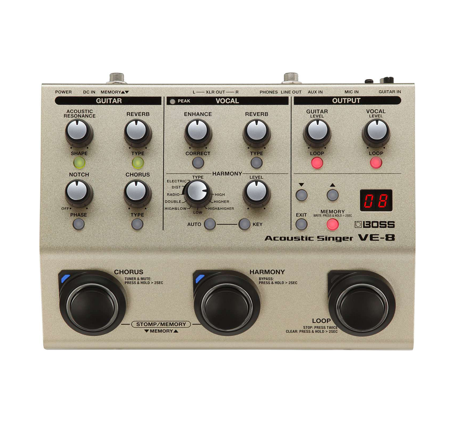 Procesador de Voz y Efectos Boss VE-8 P/Músicos