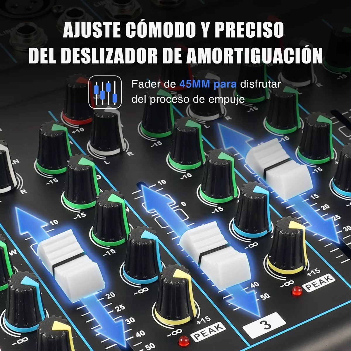 Consola De Audio Mezcladora Bluetooth 7 Canales 16 Efectos