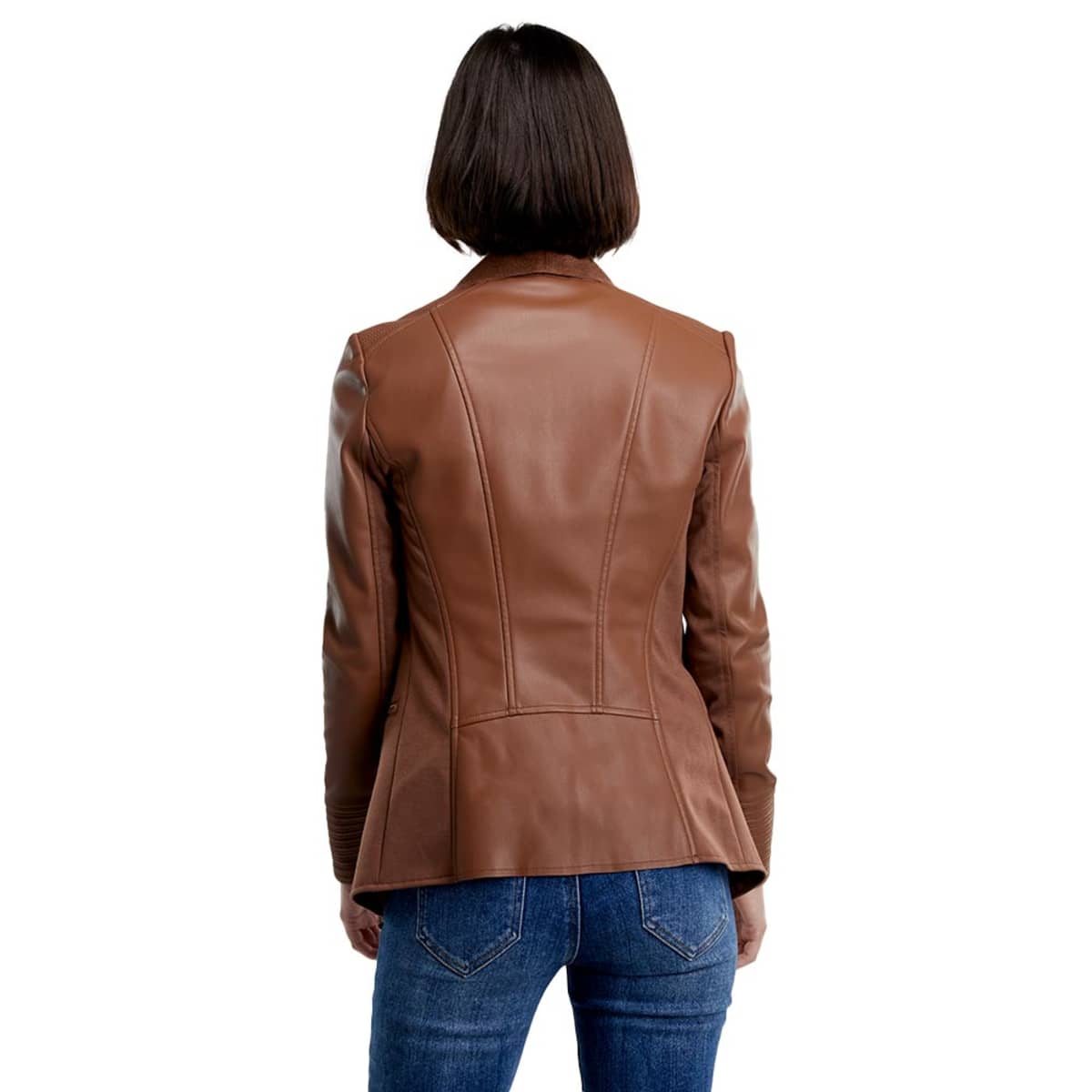 Ensamble con tacto de piel para mujer, color miel, marca Holly Land, 1098105