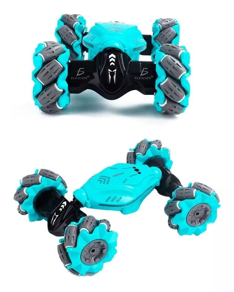 Carro Coche Control Remoto Azul Recargable Doble Gesto Conducción Bidireccional Rotación 360 Juguetes