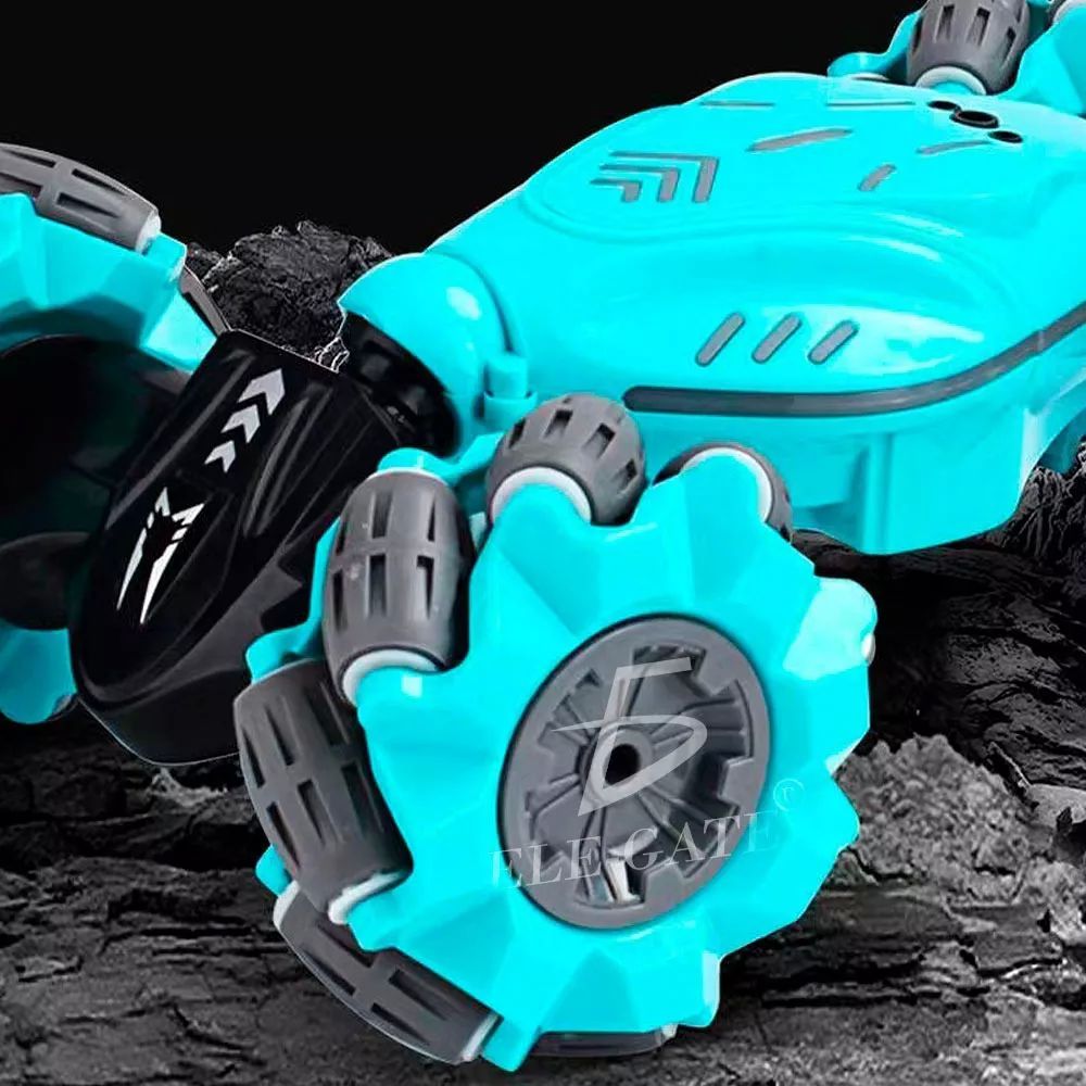 Carro Coche Control Remoto Azul Recargable Doble Gesto Conducción Bidireccional Rotación 360 Juguetes