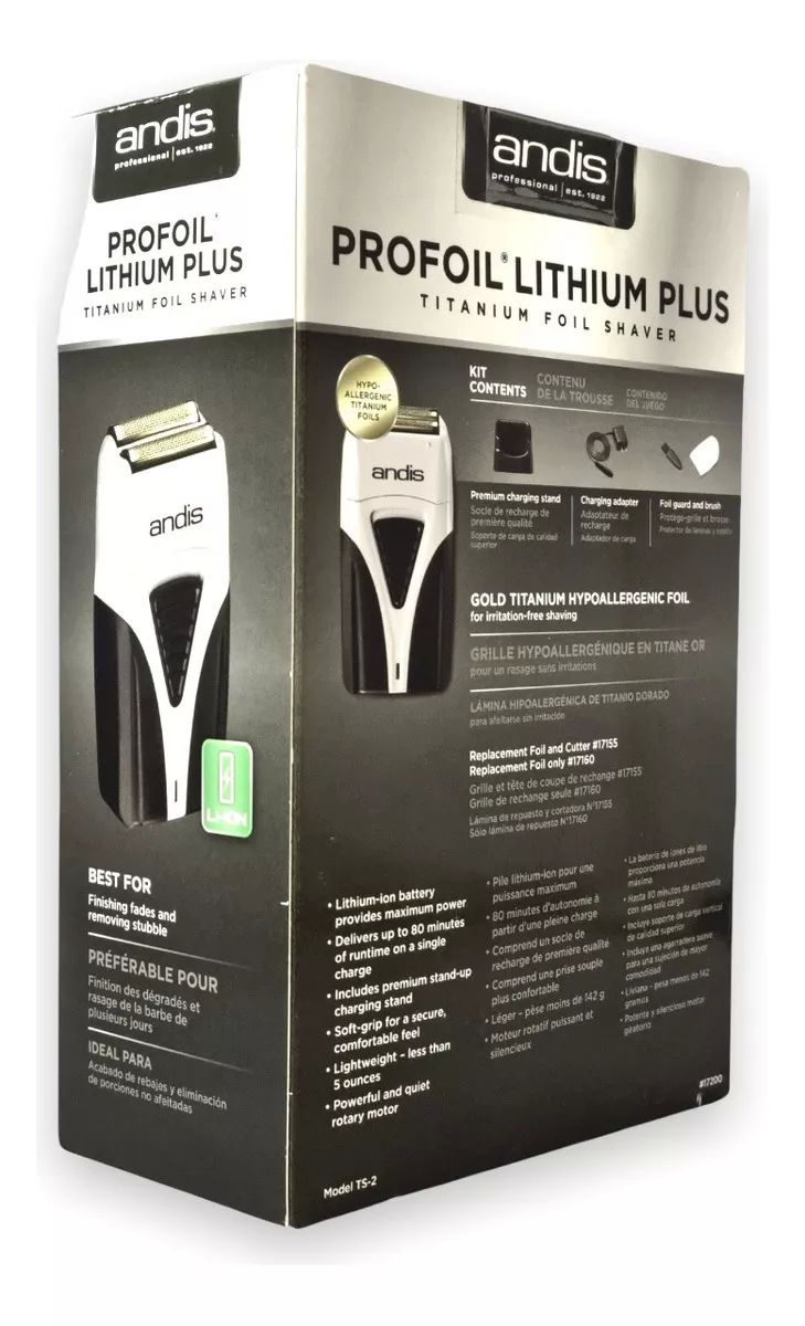 Rasuradora Andis ProFoil Lithium Plus Titanium TS-2 gris 100V/240V