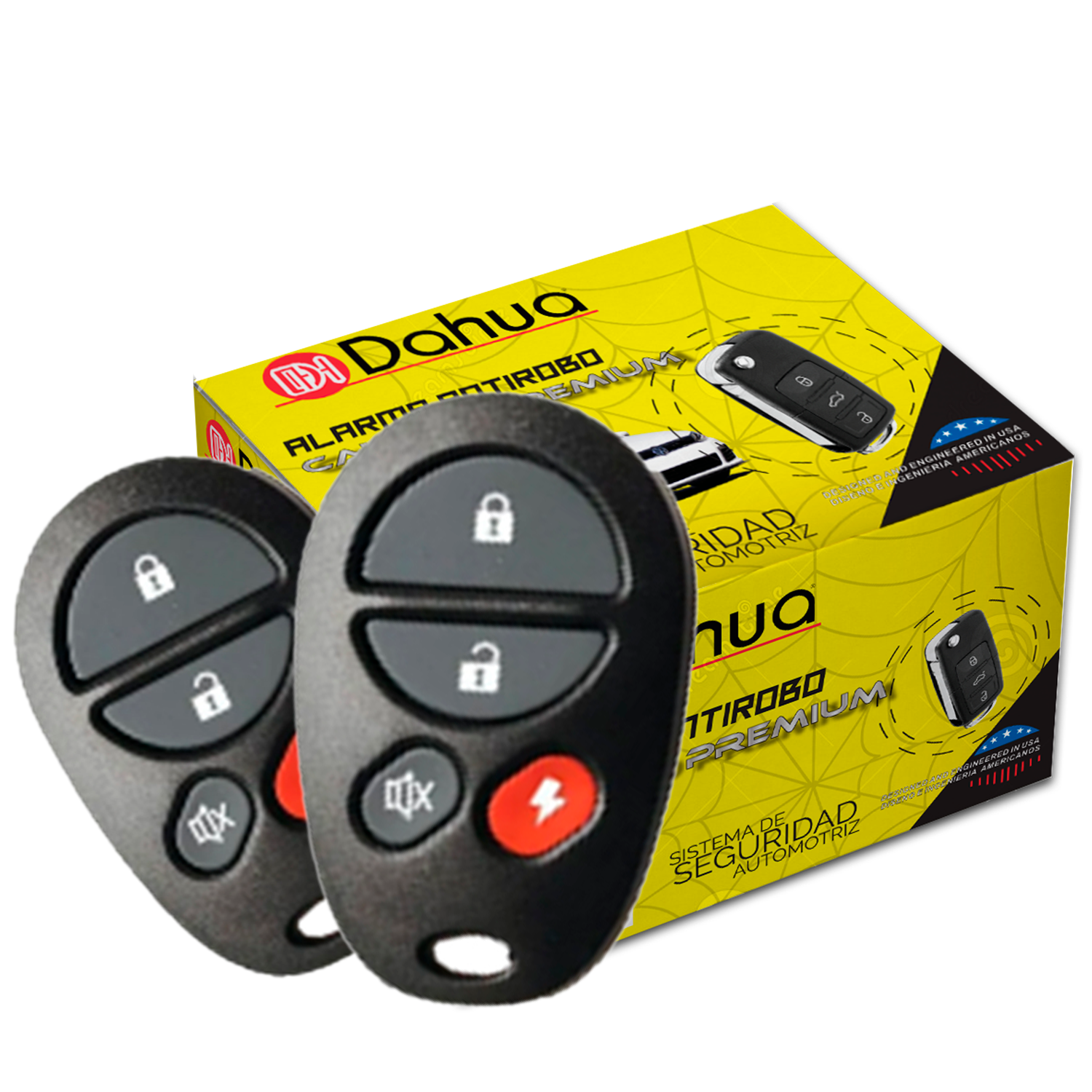 Alarma universal para coche, alarma remota con 2 controles remotos, sirena,  sensor de impacto, arnés de cableado y cable de conexión LED para