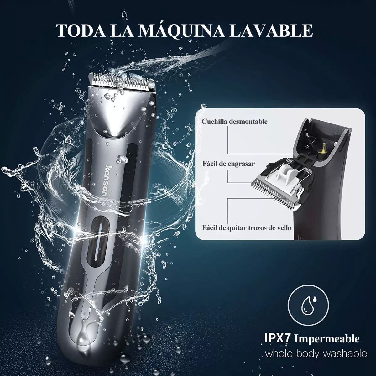 Máquina De Corte Kensen De Pelo Corporal Profesional