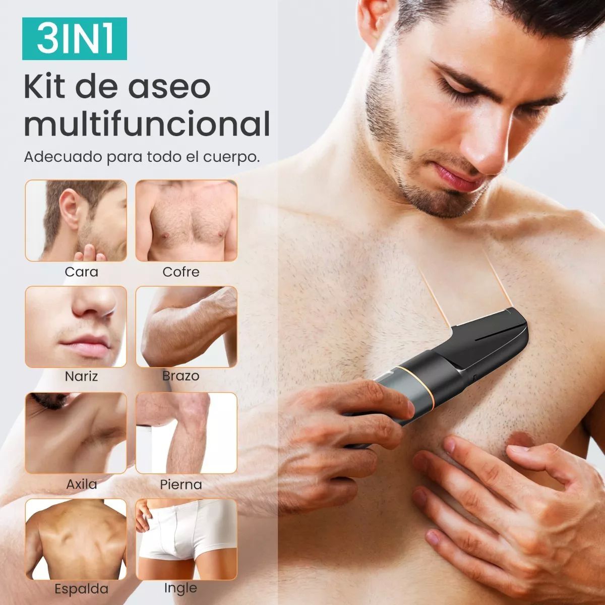 Rasuradora Eléctrica Recortadora De Barba Y Precisión 3 En 1