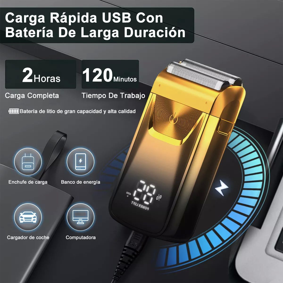 Rasuradora Eléctrica Barba Afeitadora Hombre Cortadora Pelo