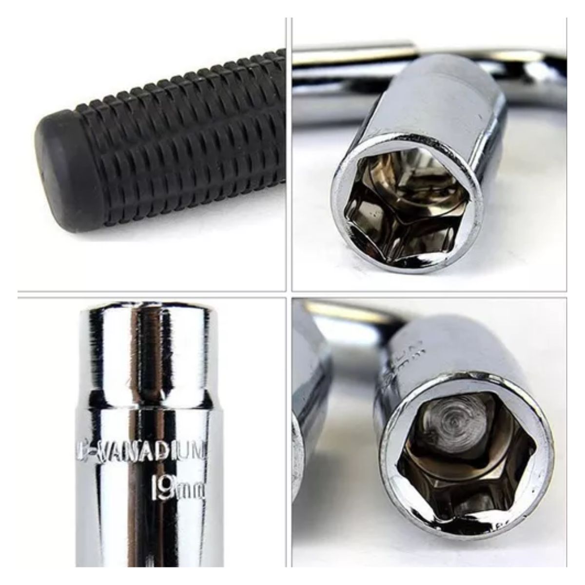 Llave Maneral Con Dados Para Rines,rines Extensible 17-23 Mm Plata/Negro