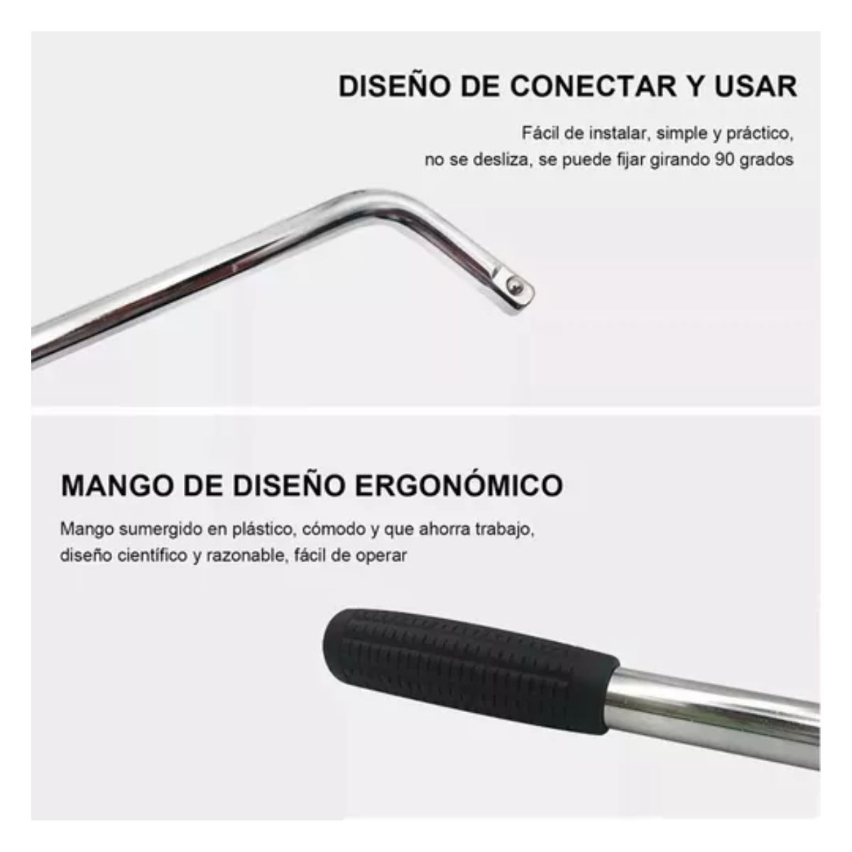 Llave Maneral Con Dados Para Rines,rines Extensible 17-23 Mm Plata/Negro