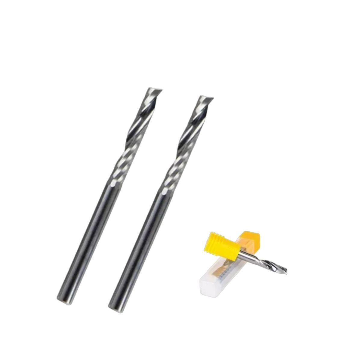 2 Cortador Broca Fresa Router Cnc (1/8) Aluminio Y Acrílico Plata