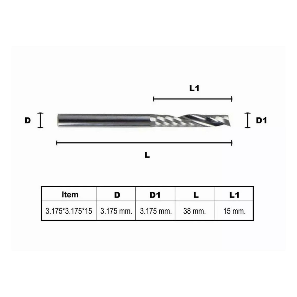 2 Cortador Broca Fresa Router Cnc (1/8) Aluminio Y Acrílico Plata