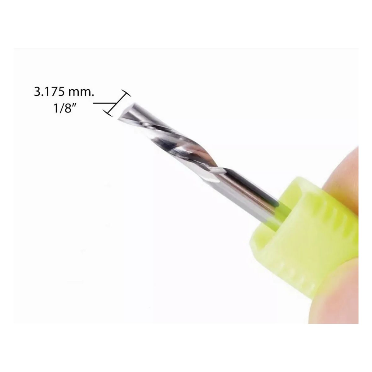 2 Cortador Broca Fresa Router Cnc (1/8) Aluminio Y Acrílico Plata