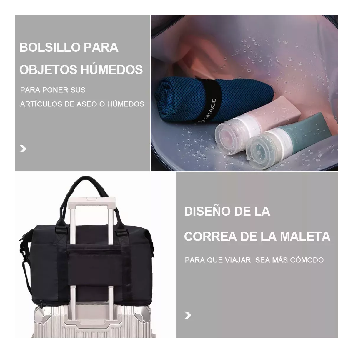 Maleta Bolsa De Viaje Deportiva Gym Tote Bolsa Negro