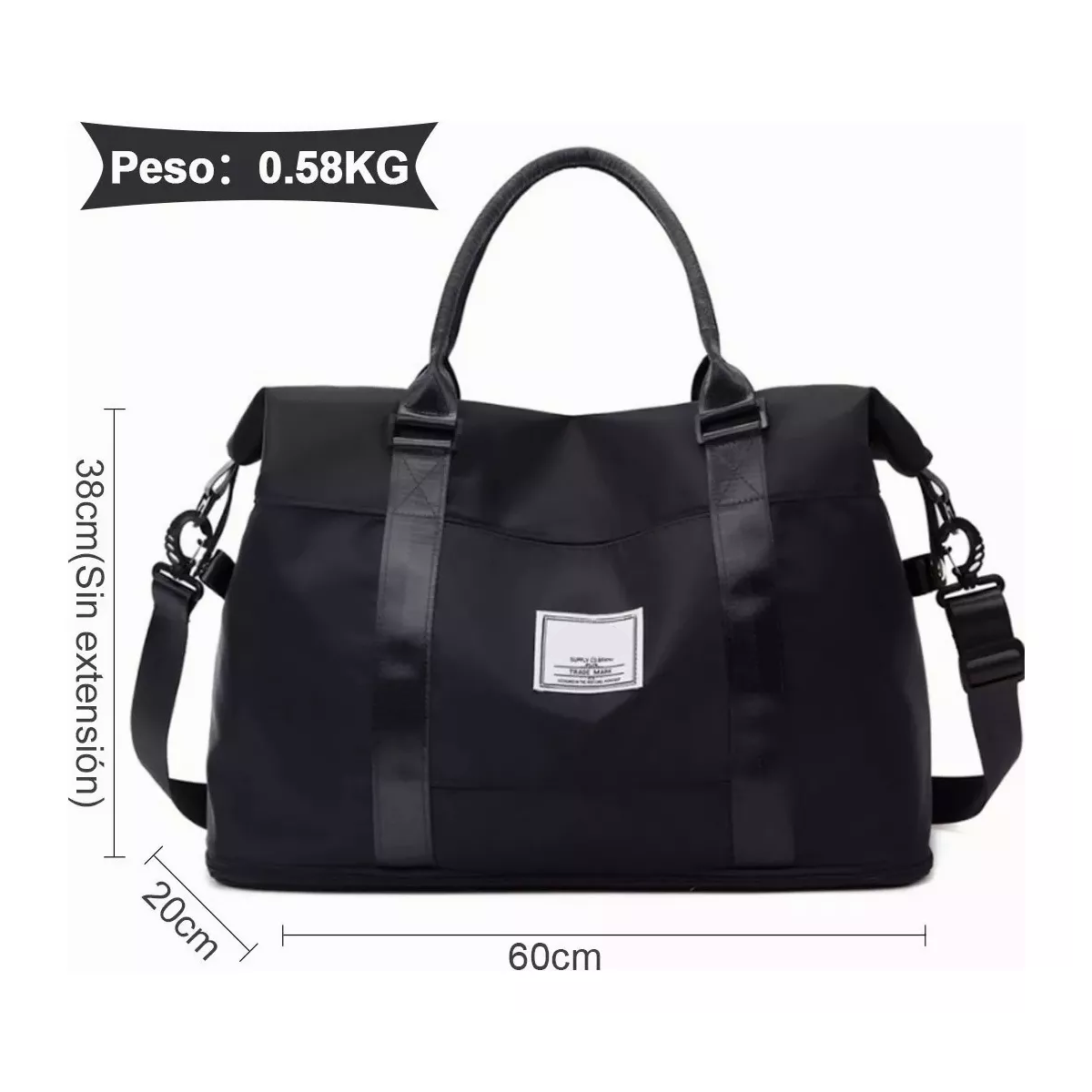 Maleta Bolsa De Viaje Deportiva Gym Tote Bolsa Negro