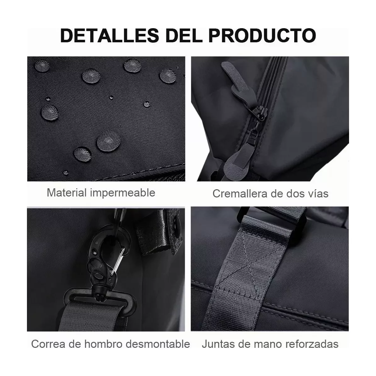 Maleta Bolsa De Viaje Deportiva Gym Tote Bolsa Negro
