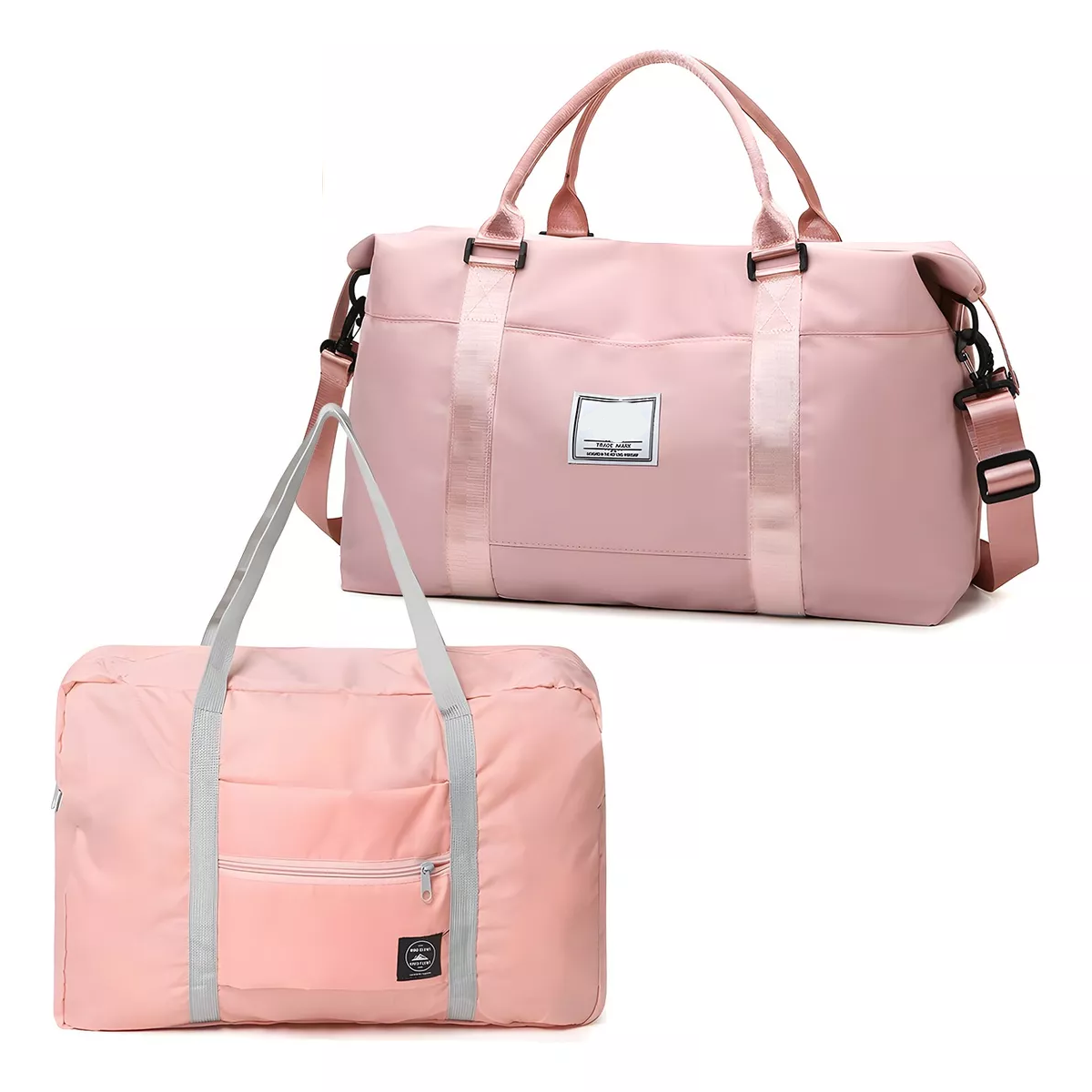 Maleta Deportiva Bolsa Para Viaje Y Gym Impermeable 2pzs Rosa