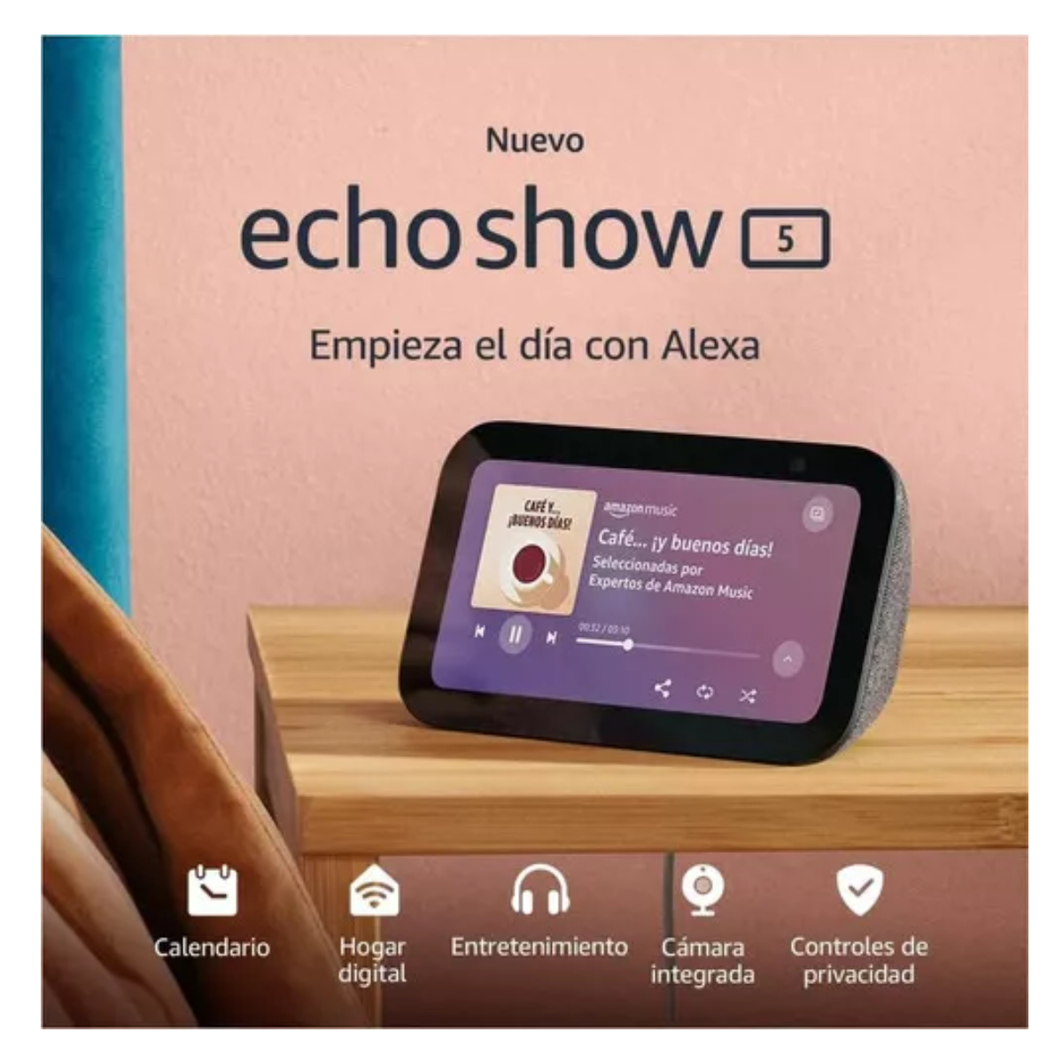 Asistente Virtual Alexa Echo Show 5 3ra Gen Negro
