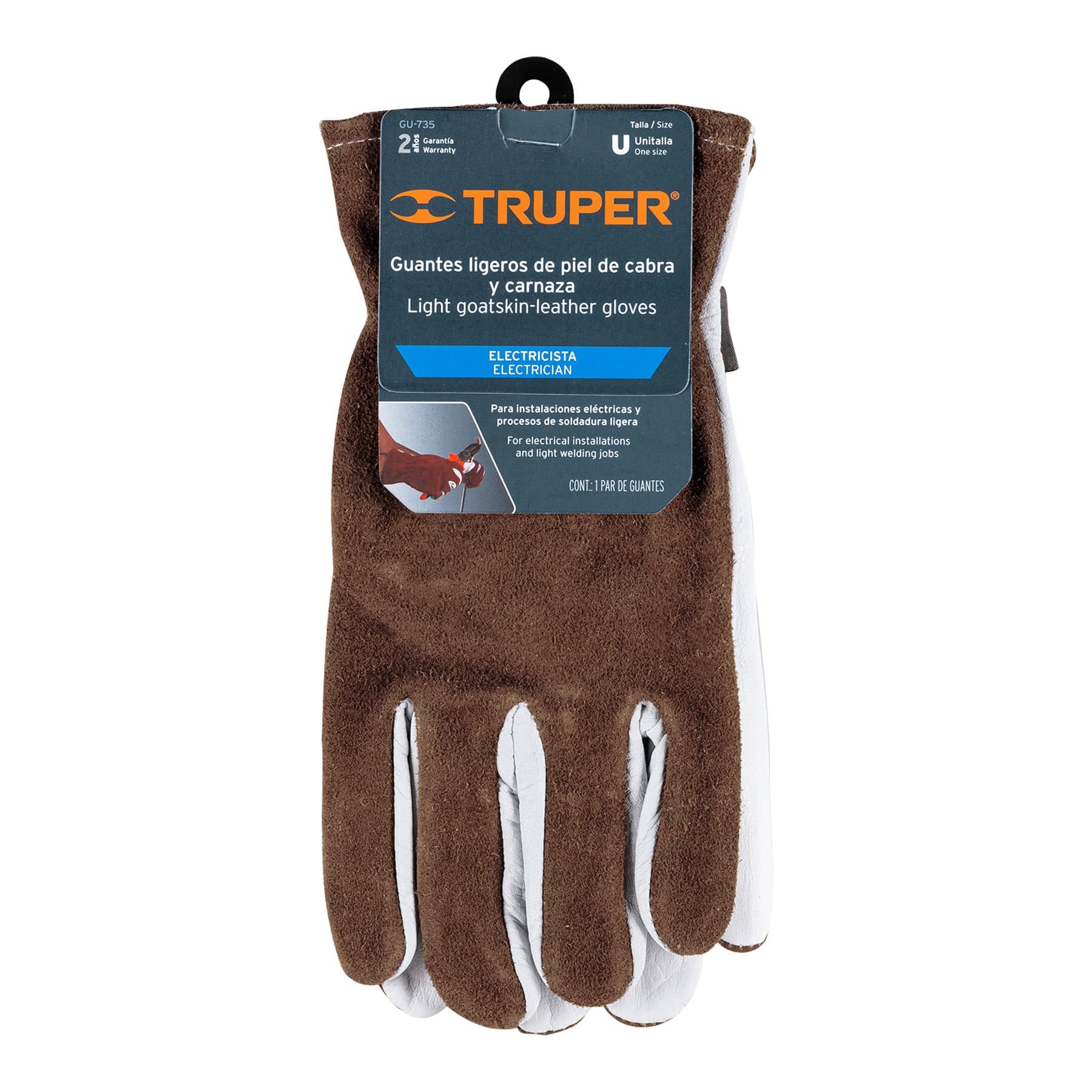 GUANTES DE PIEL DE CABRA CON DORSO DE CARNAZA, TRUPER 14288