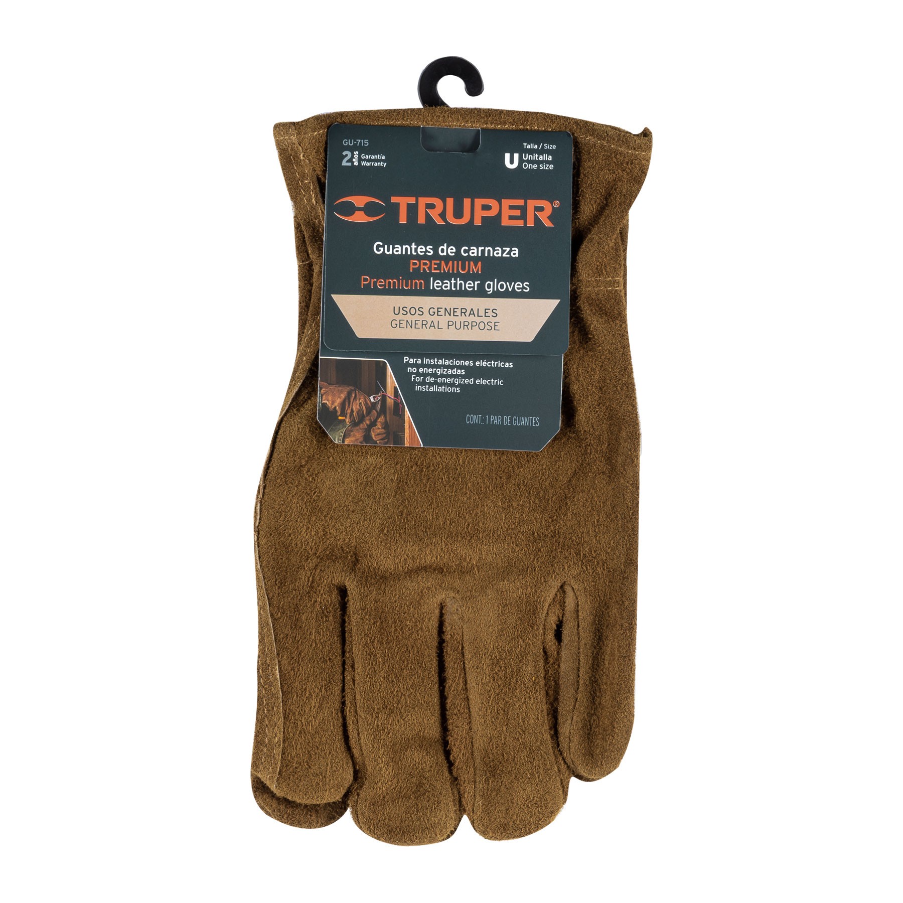 GUANTES DE CARNAZA PREMIUM PARA ELECTRICISTA, TRUPER 14289