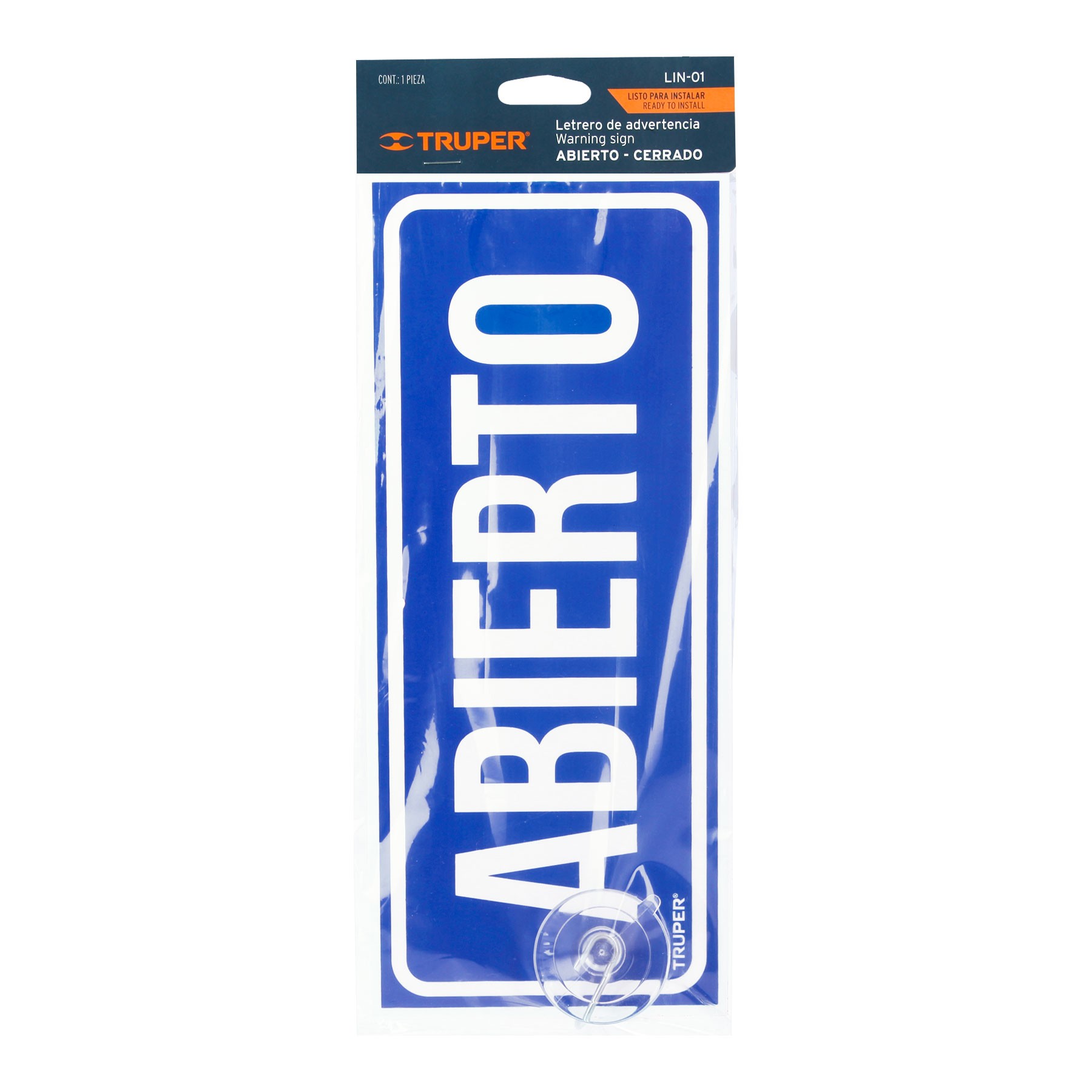 LETRERO DE SEÑALIZACIÓN "ABIERTO/CERRADO", 28 X 12 CM TRUPER 18239