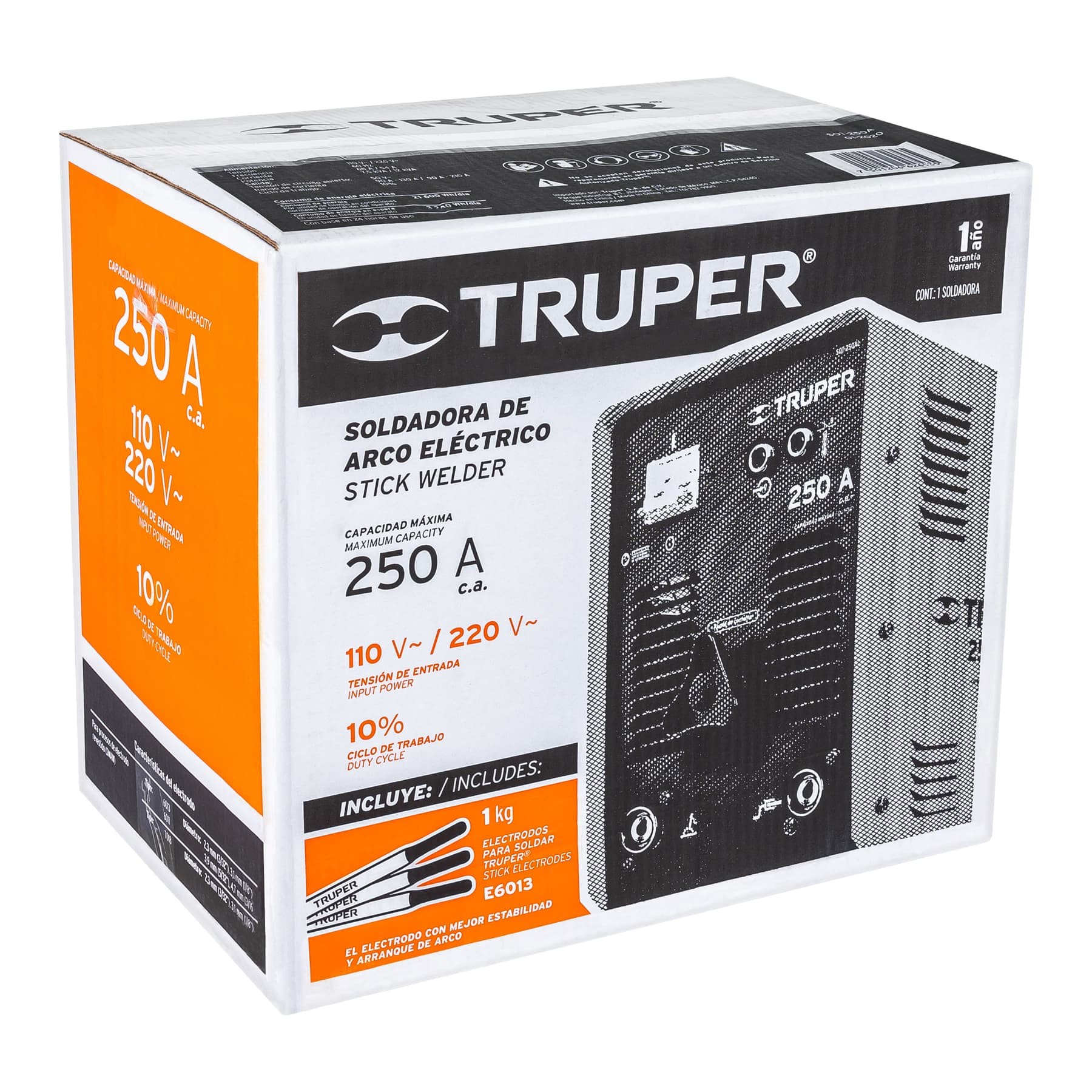 SOLDADORA DE ARCO ELÉCTRICO, CORRIENTE ALTERNA 210 A, TRUPER 14355