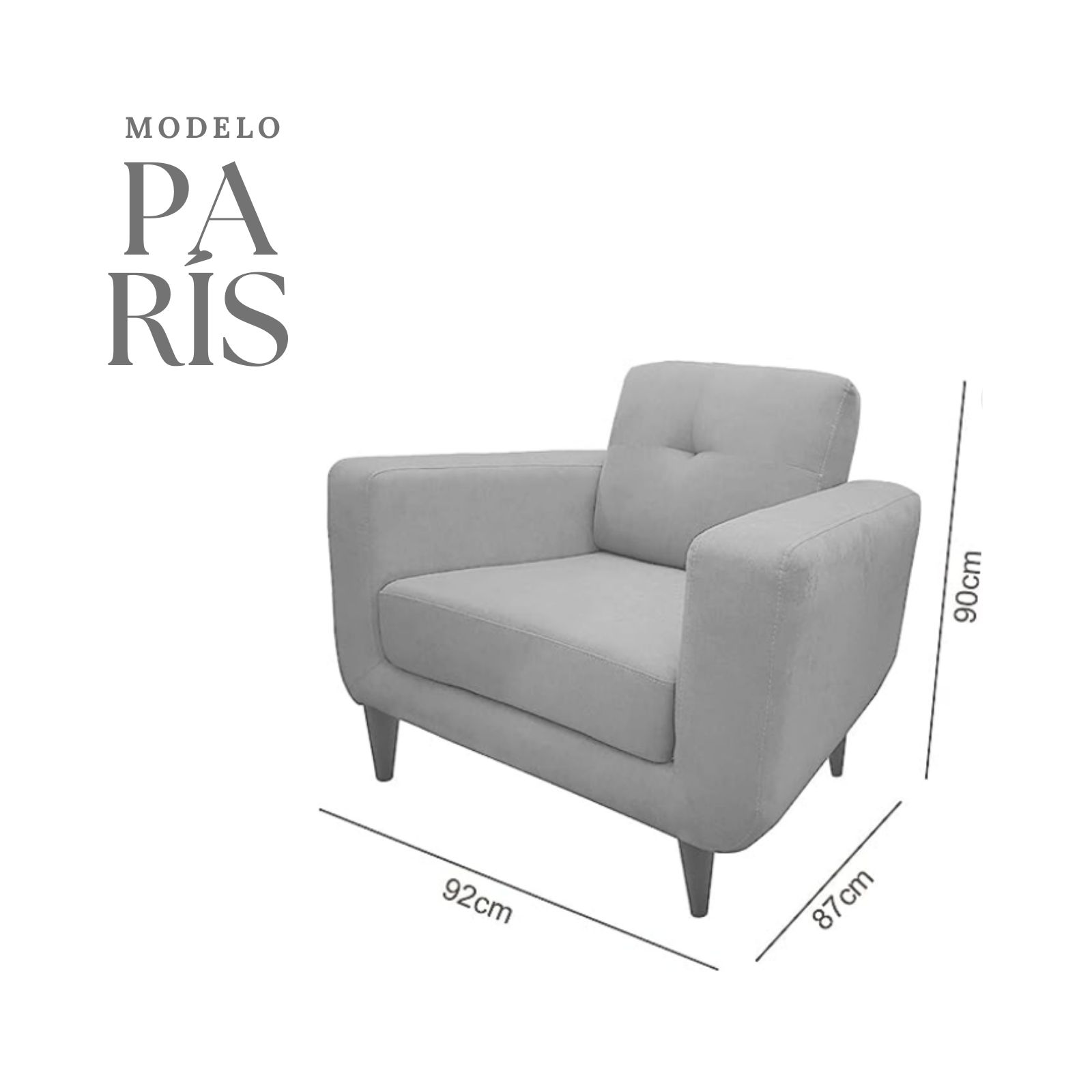 Sillón individual Gris Modelo PARIS by JÖM