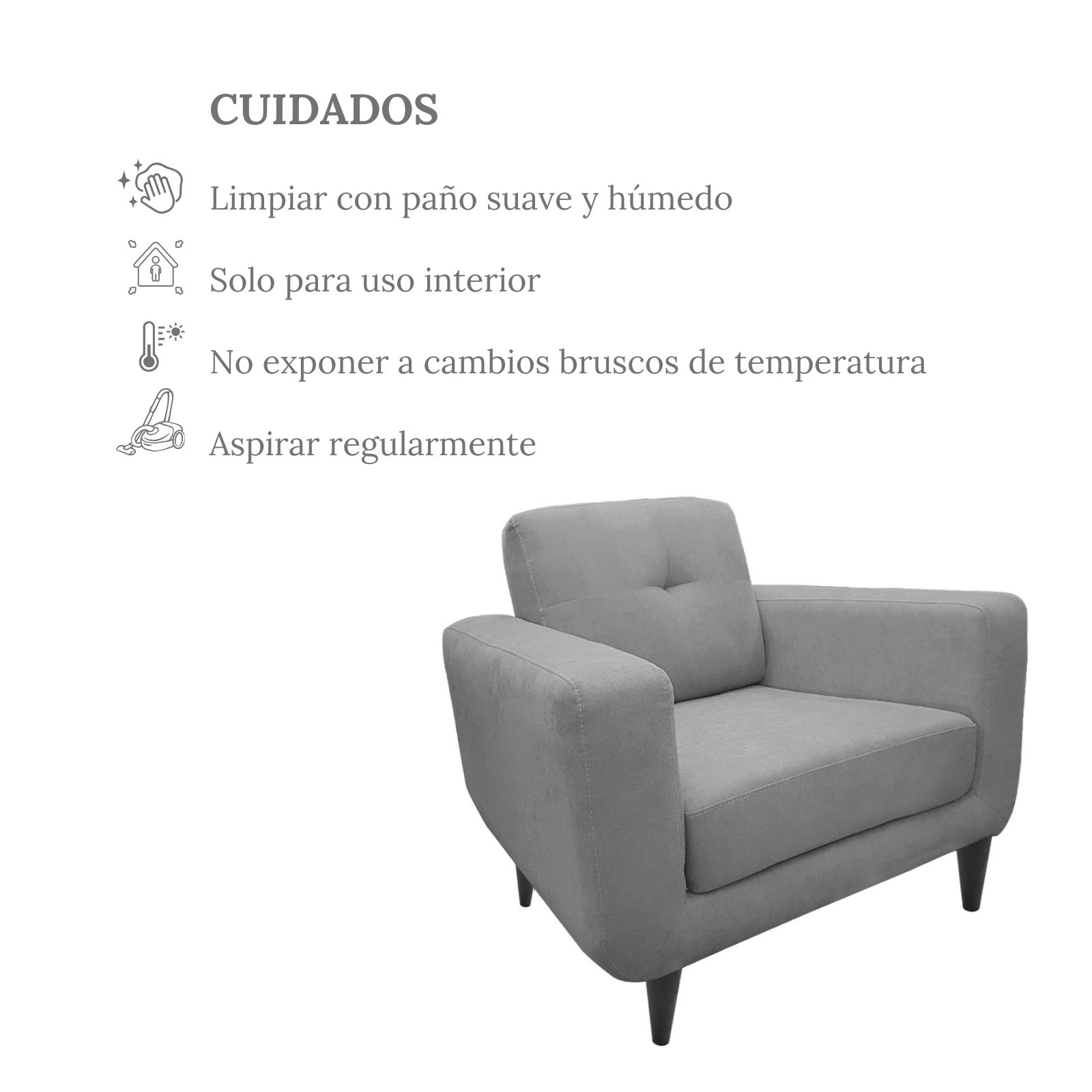 Sillón individual Gris Modelo PARIS by JÖM