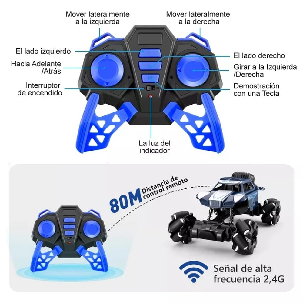 Coches De Control Remoto 4wd 24cm Y Rotación Carros Juguete