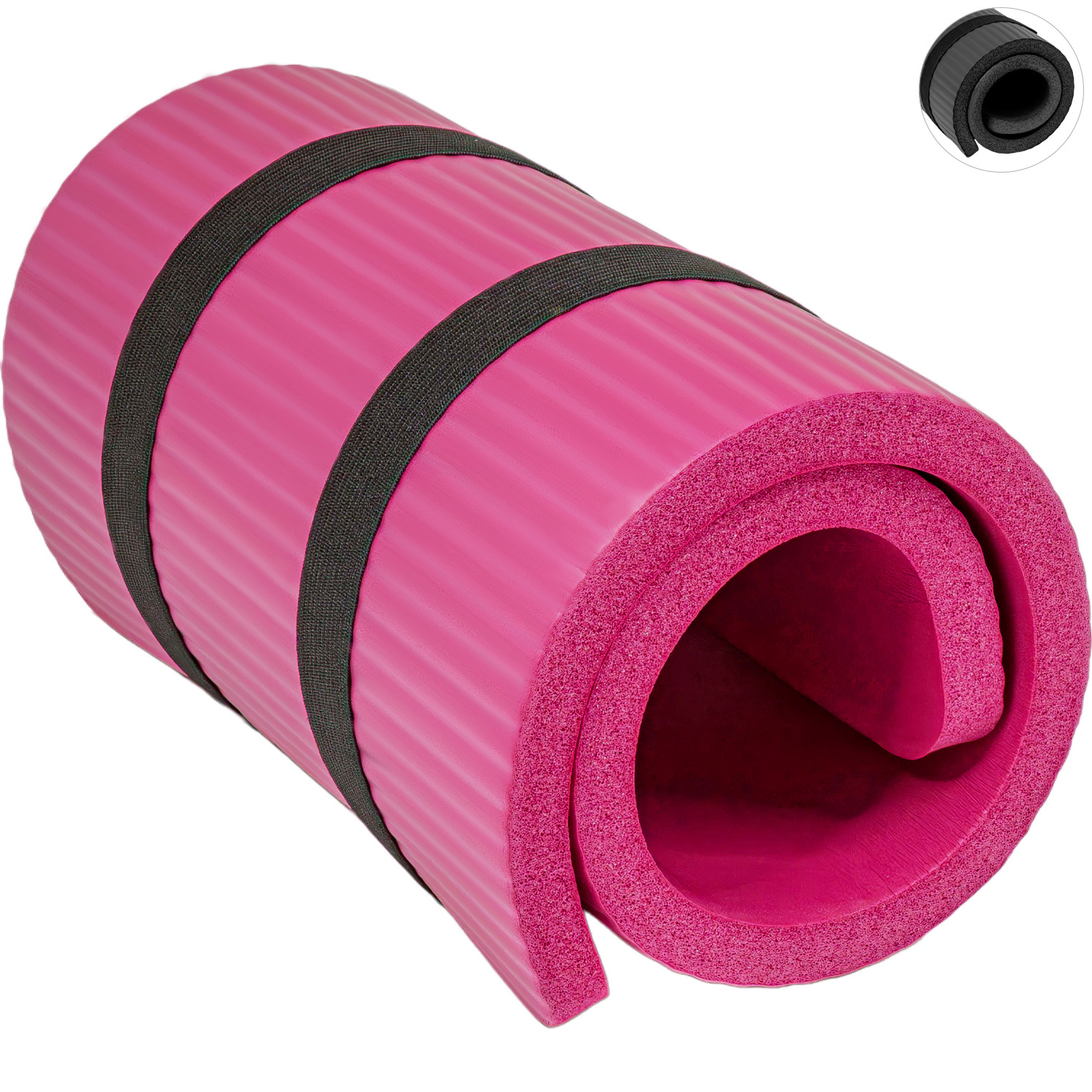 Mini Tapete Yoga Knee Pad Grueso Ejercicios Fitness 15mm Rosa