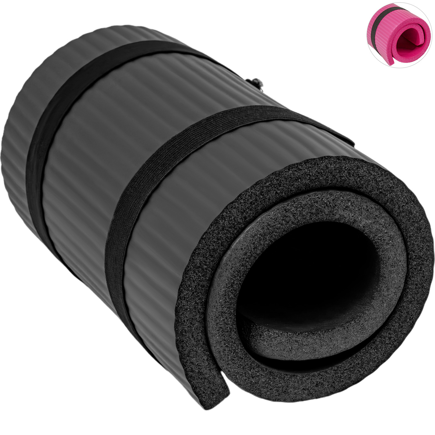 Mini Tapete Yoga Knee Pad Grueso Ejercicios Fitness 15mm Negro
