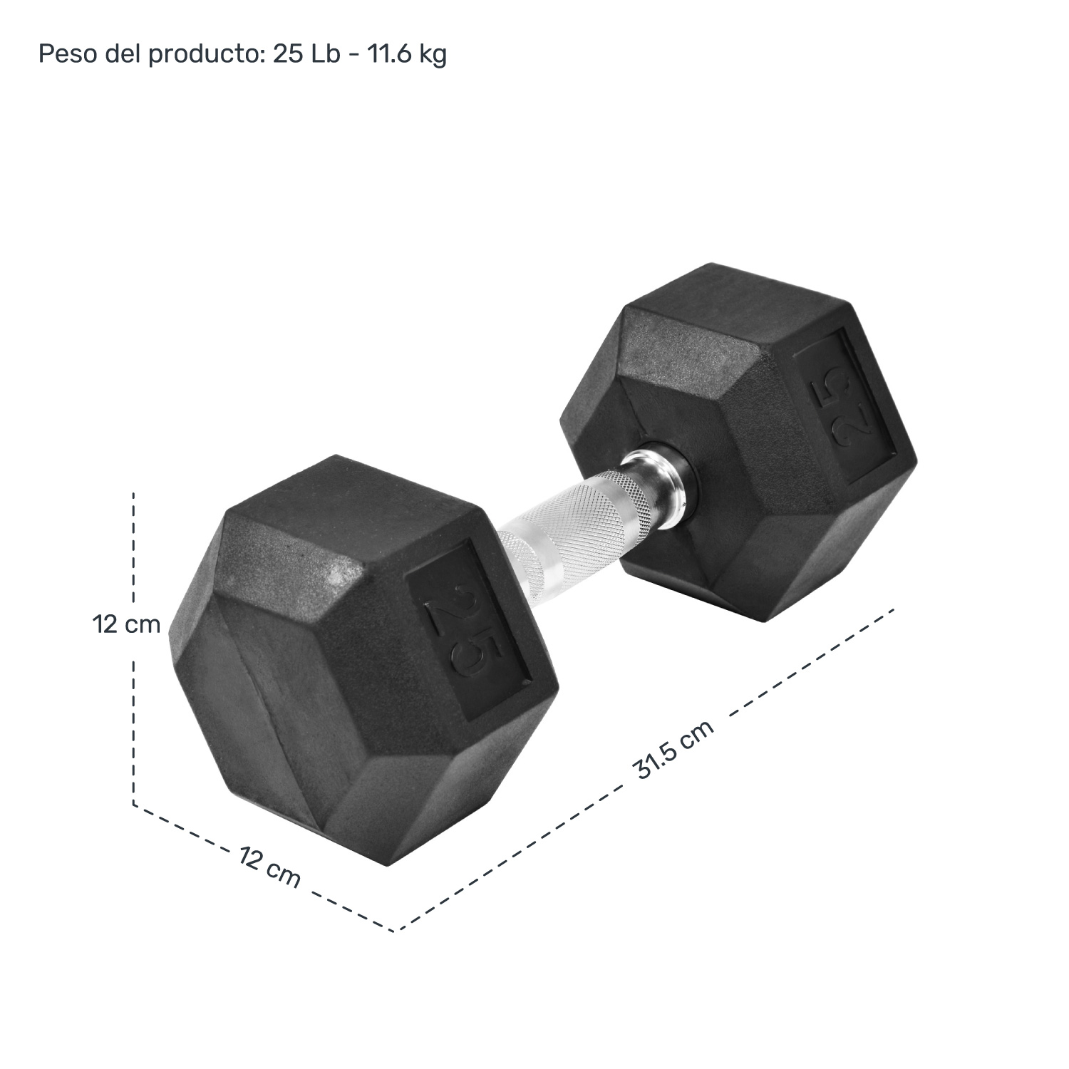 PAR DE MANCUERNAS HEXAGONAL 25 KG. - XRS Exercise