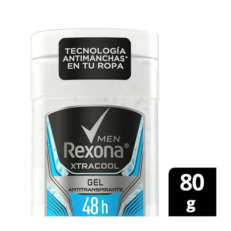 Rexona Xtracool Desodorante Antitranspirante En Gel Para Hombre 80g, 3 Piezas